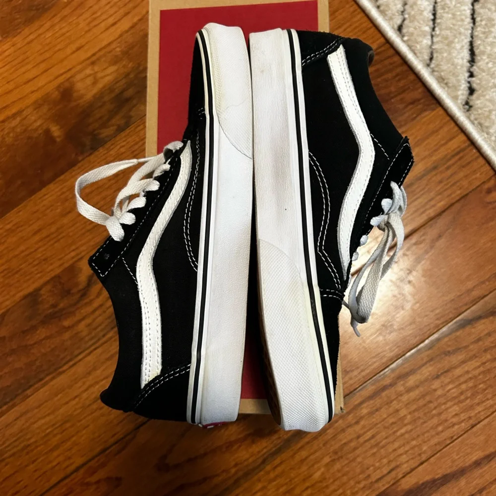 Vans Old Skool Black and White Suede Sneakers - Picture 4 of 7